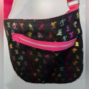 Mickey Mouse print black crossbody purse